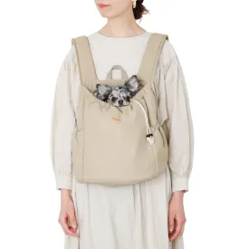 drawstring mesh front-pack - beige
