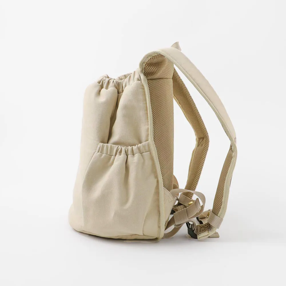 drawstring mesh front-pack - beige