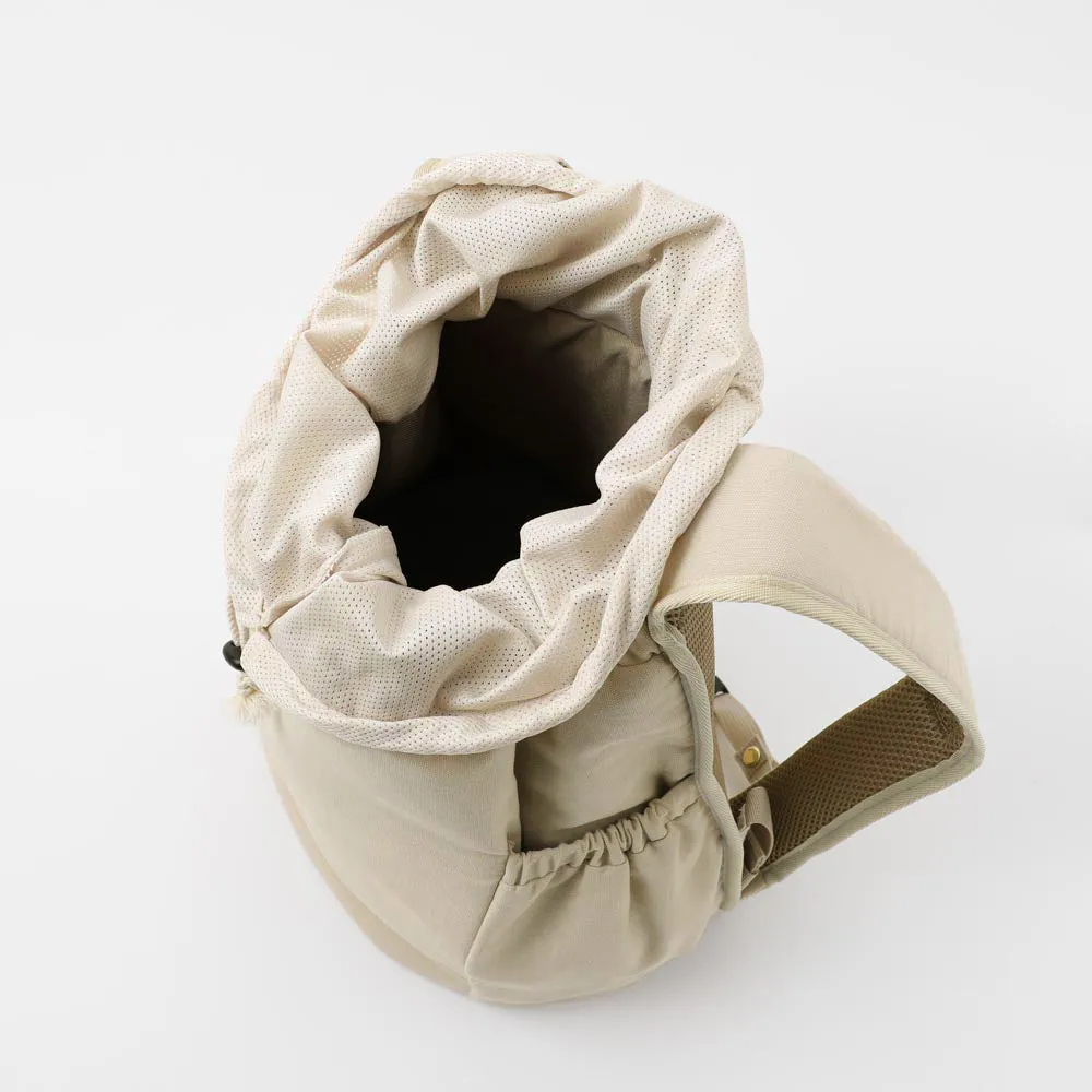 drawstring mesh front-pack - beige