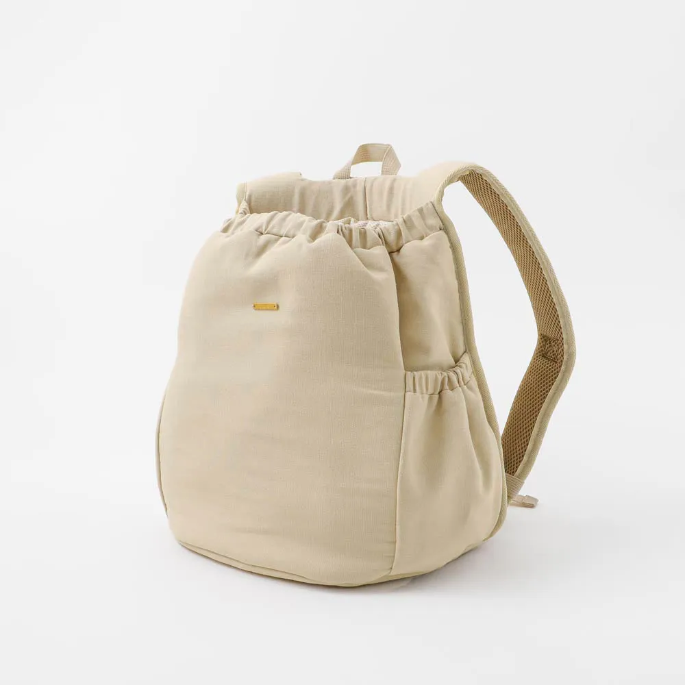 drawstring mesh front-pack - beige