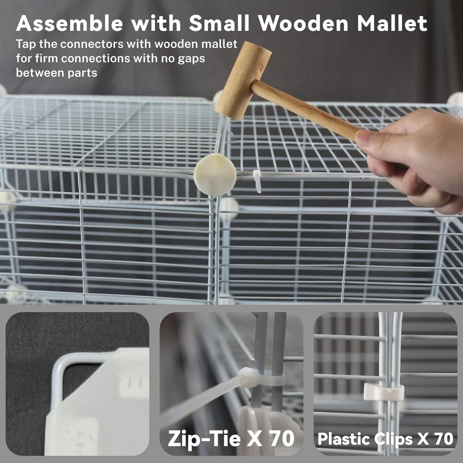 Extra Large Guinea Pig Cages Indoor: 5-Tier C&C Rabbit Cage Small Animal Cage on Wheel with Removable Tray for Bunny Hamster Ferret Rat Chinchilla Hedgehog