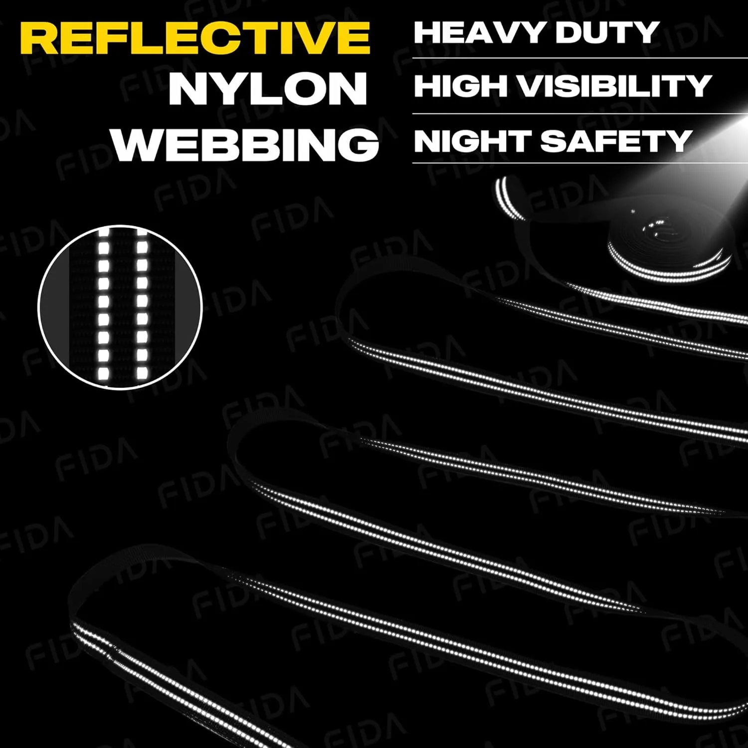 Fida Long Leash for Dogs with Traffic Handle,30ft 50ft Long Dog Leash Reflective Puppy Obedience Recall Training Agility Lead Soft Padded Design for Small Medium Large Breeds(33ft,Black)