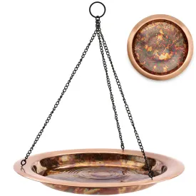 Fired Copper Hanging Bird Bath