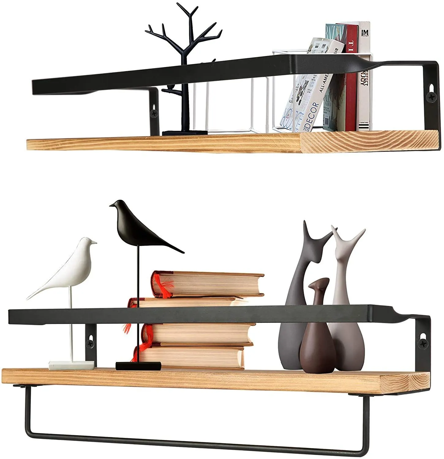 Floating Wall Shelves Rustic Floating Shelf Wall Mounted Set of 3 for Bathroom Bedroom Living Room Kitchen |Easy to Install, Decoration and Storage