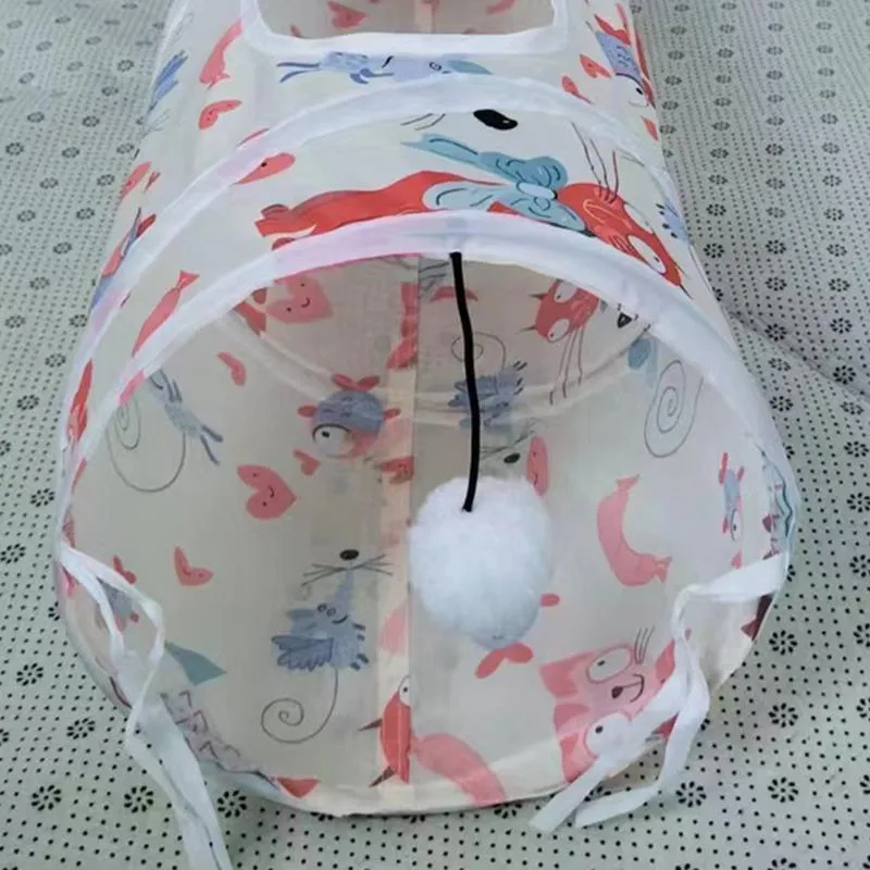 Foldable Playful Interactive Cat Tunnel Toys With Tent