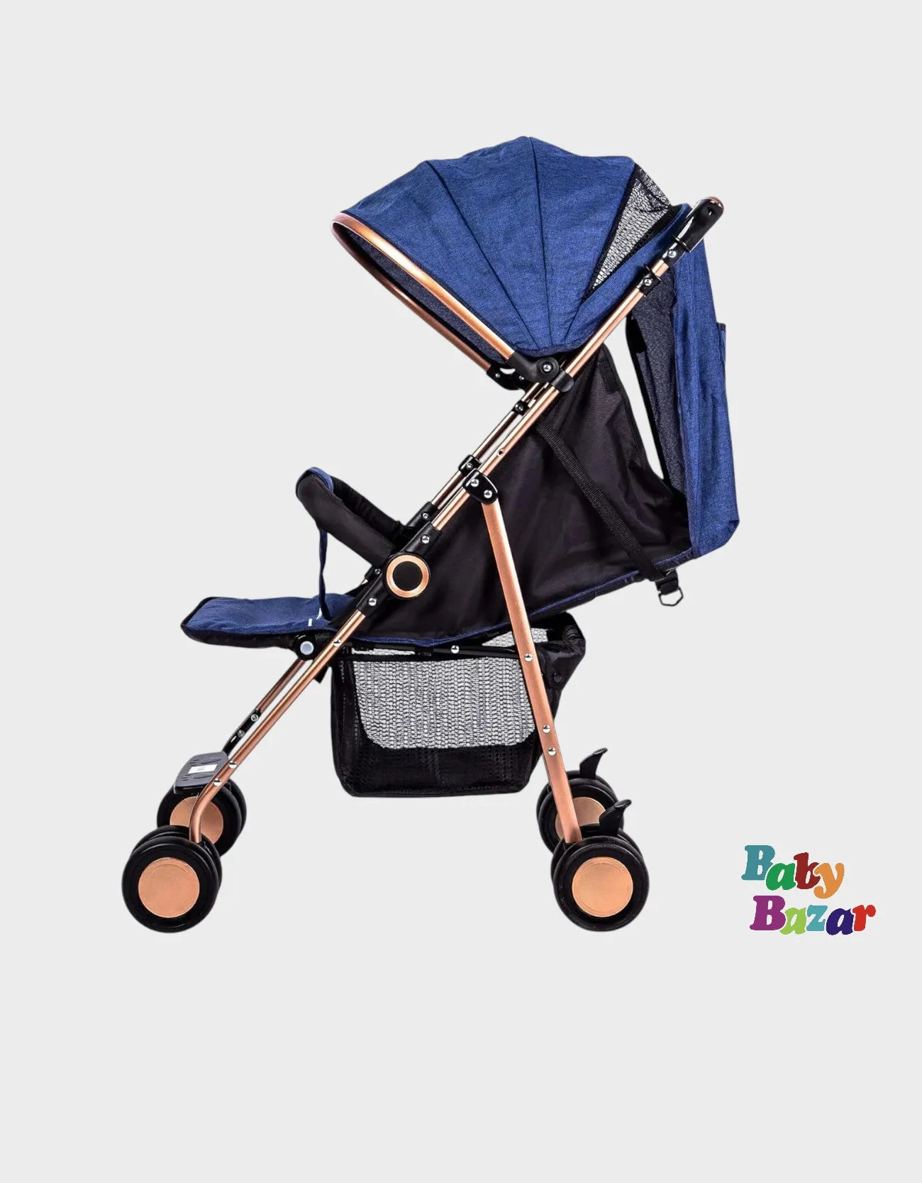 Foldable Strollers Baby Pushchair Carriage Multi-functional Baby Stroller In Dark Blue Color