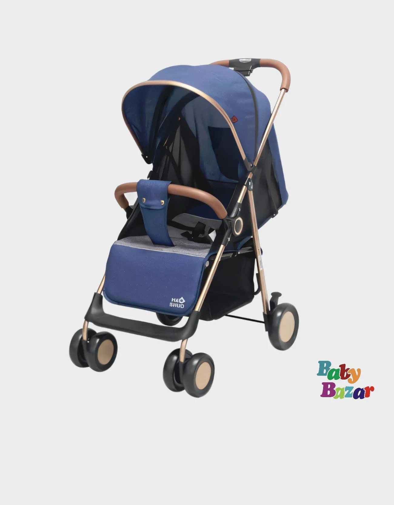 Foldable Strollers Baby Pushchair Carriage Multi-functional Baby Stroller In Dark Blue Color
