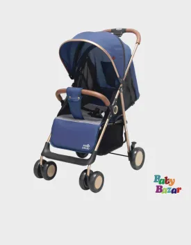 Foldable Strollers Baby Pushchair Carriage Multi-functional Baby Stroller In Dark Blue Color