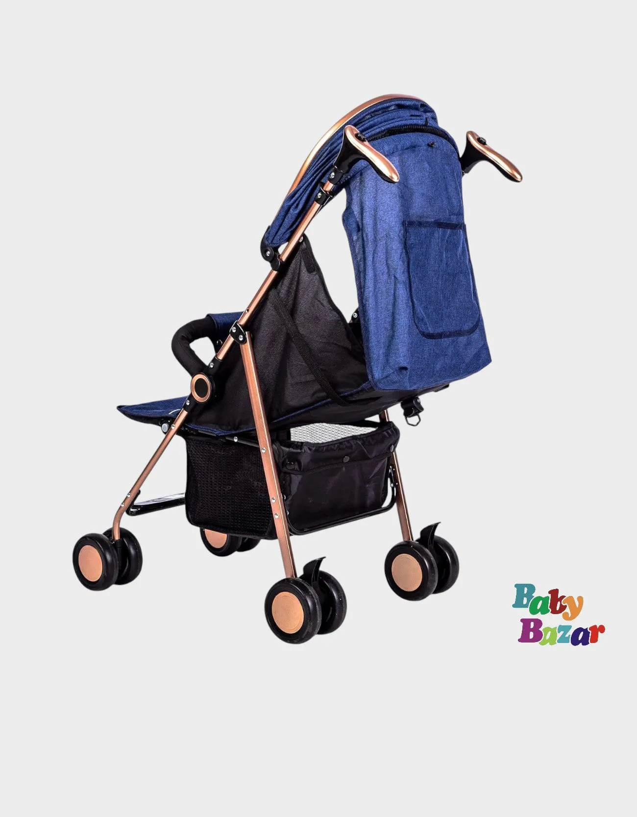 Foldable Strollers Baby Pushchair Carriage Multi-functional Baby Stroller In Dark Blue Color