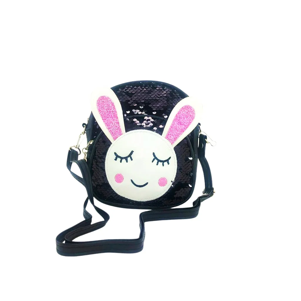 Glitter Bunny Backpack - Black