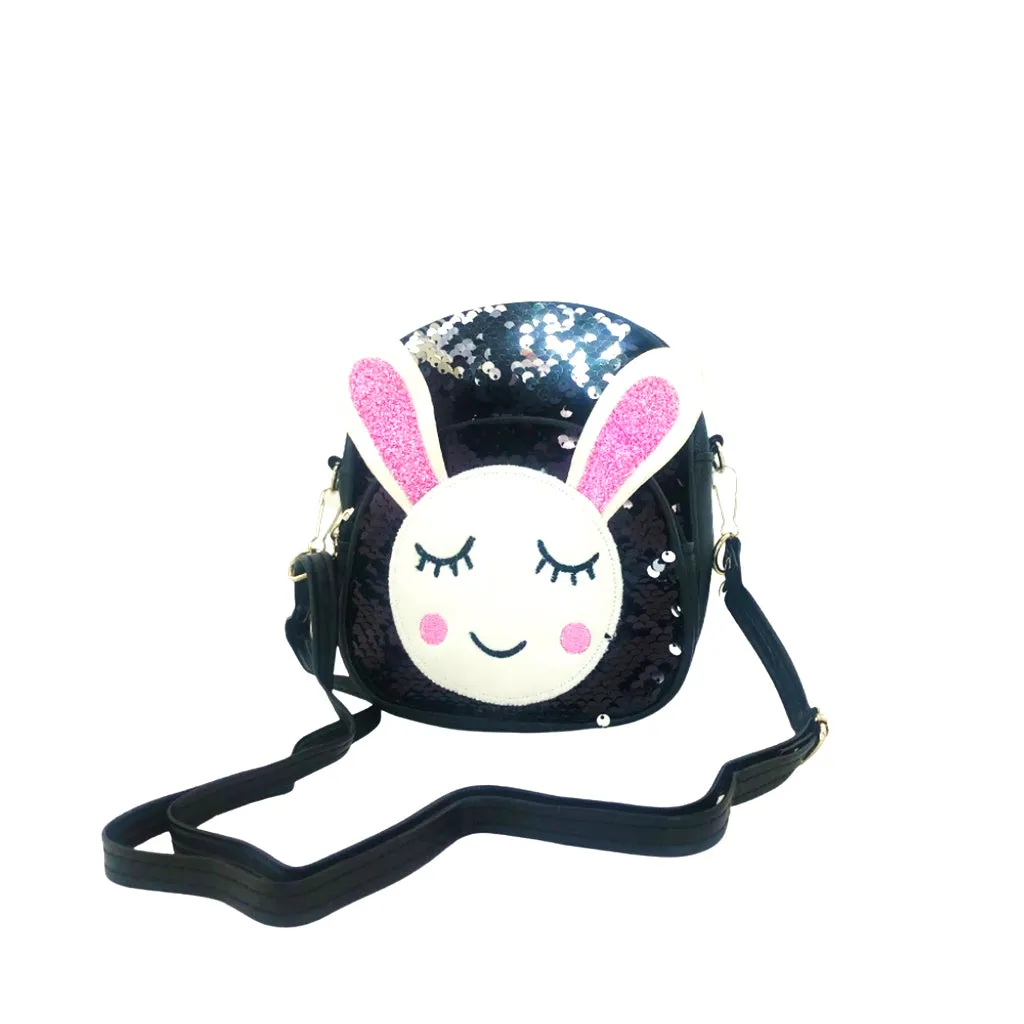 Glitter Bunny Backpack - Black