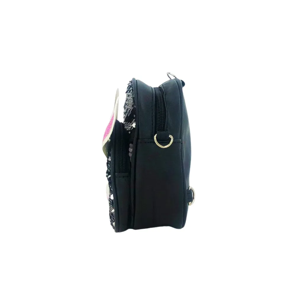 Glitter Bunny Backpack - Black
