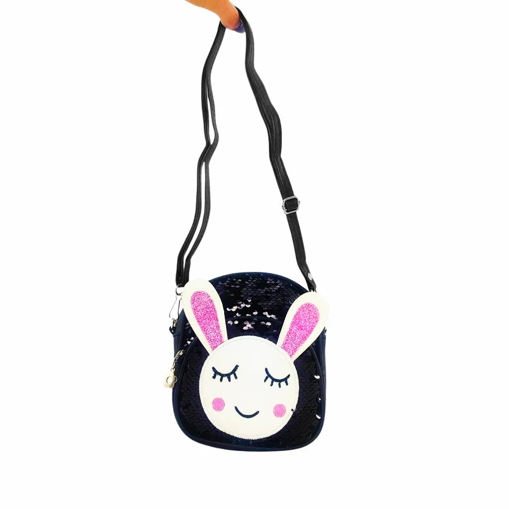 Glitter Bunny Backpack - Black