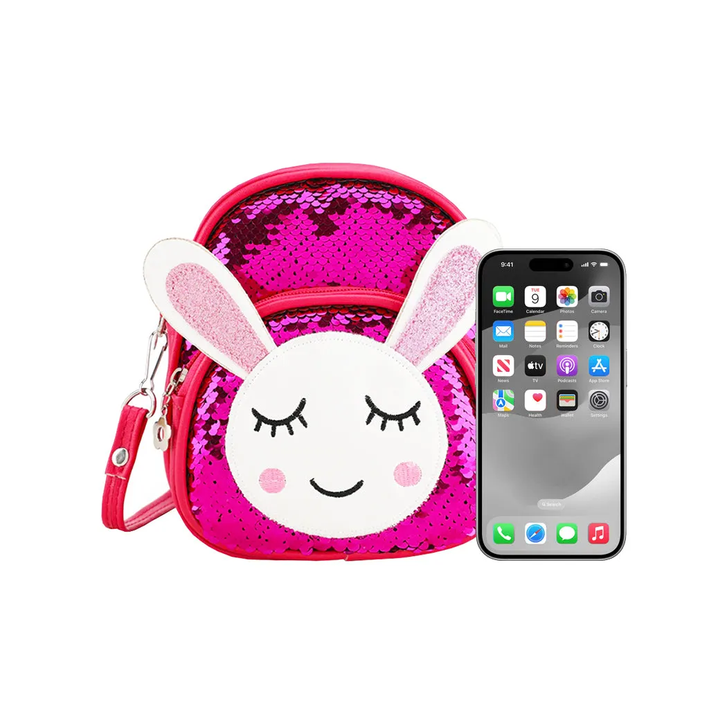 Glitter Bunny Backpack - Hot Pink