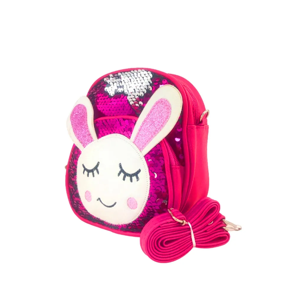 Glitter Bunny Backpack - Hot Pink