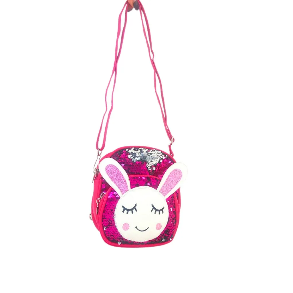 Glitter Bunny Backpack - Hot Pink