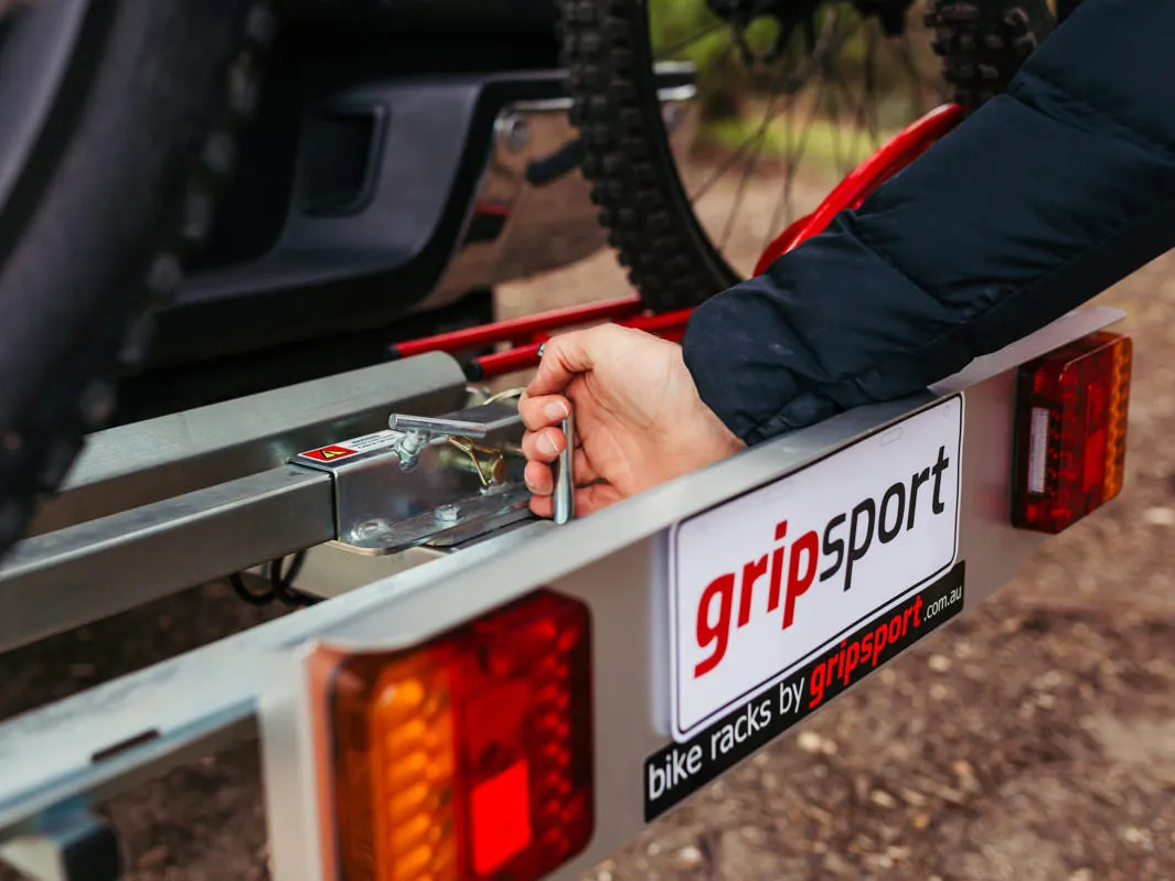 Grip Sport Gs-urban  Tilting 2 Bike Rack W/ramp And Lights (7 Pin Flat Plug Incl) (50mm Hitch Or Towball Option)
