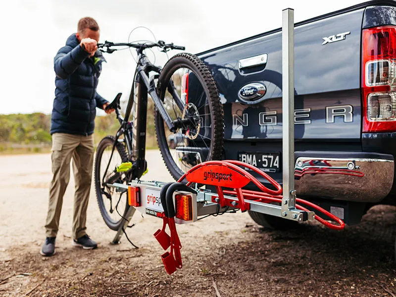Grip Sport Gs-urban  Tilting 2 Bike Rack W/ramp And Lights (7 Pin Flat Plug Incl) (50mm Hitch Or Towball Option)