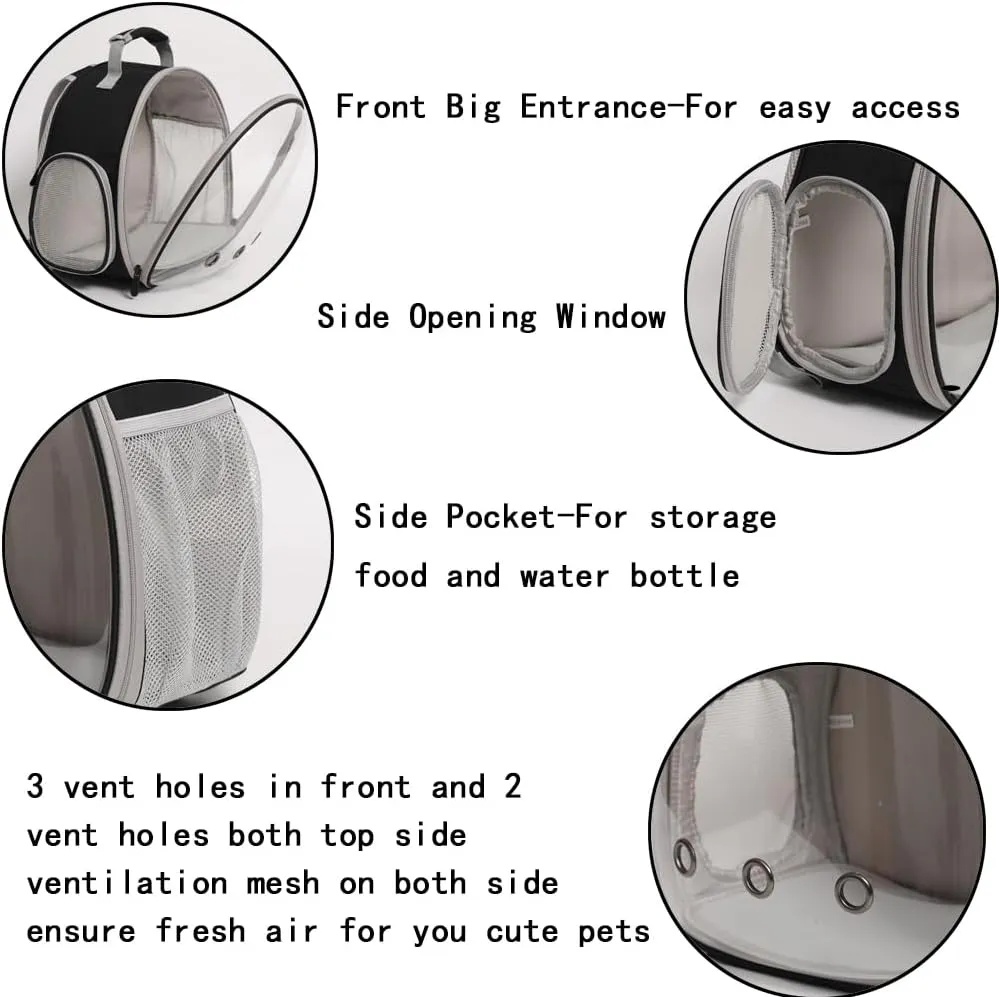 Guinea Pig Backpack Carrier, Bearded Dragon Carrier Backpack with Clear Bubble Window,Small Animal Travel Backpack for Hedgehog RatChameleon,Rabbit,Sugar Glider,Airline Approved (Green, Backpack)