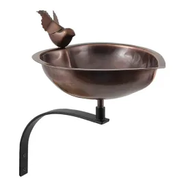 Heart Shaped Bird Bath with Wall Mount Bracket
