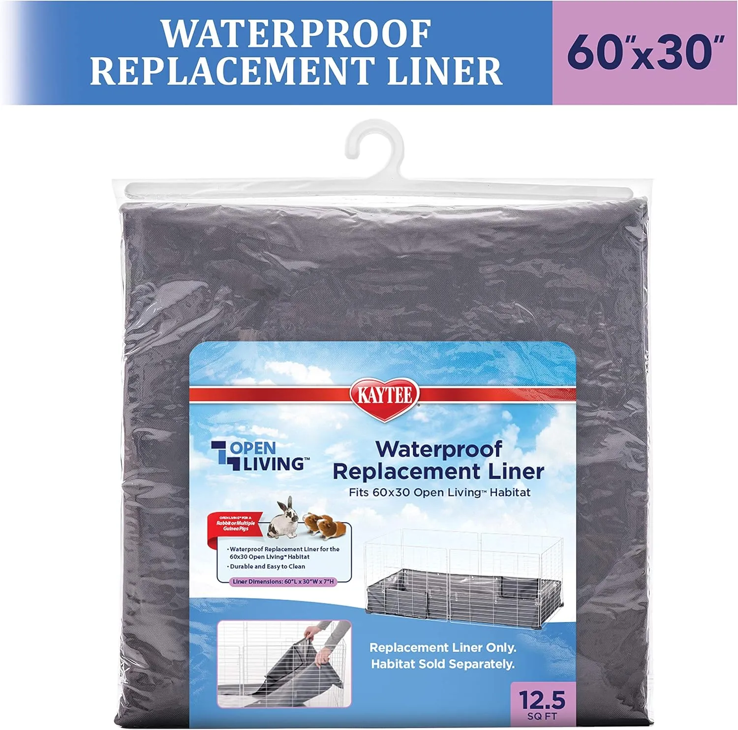 Kaytee Open Living Pet Guinea Pig or Rabbit Habitat Replacement Liner 60" x 30"