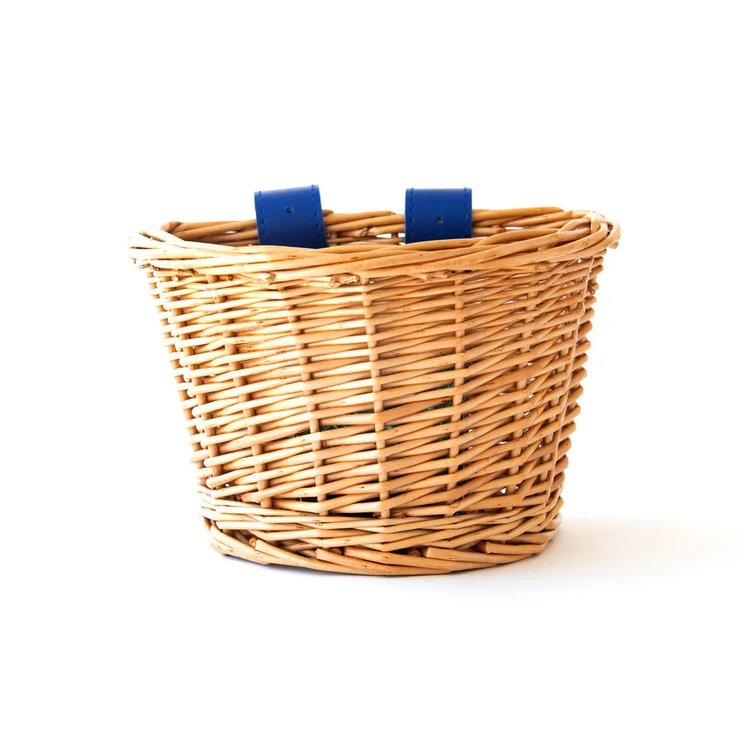 Kids Wicker Bike & Scooter Basket | Blue