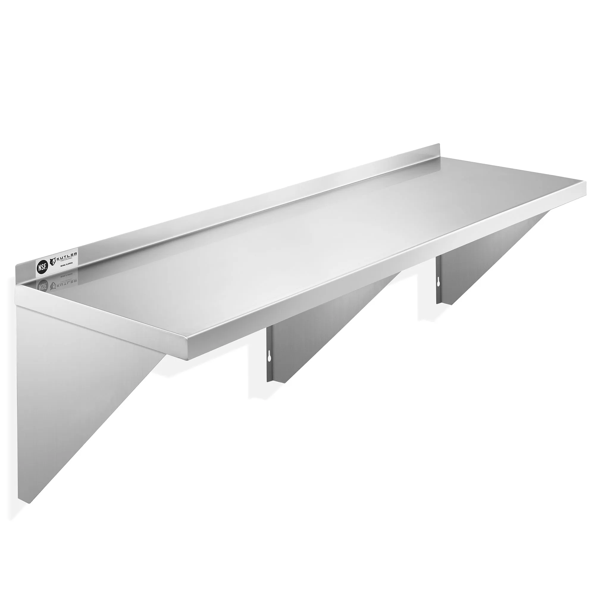 KUTLER Stainless Steel Shelf , NSF Commercial Kitchen Wall Shelving