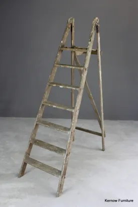 Large Vintage Wooden Step Ladders