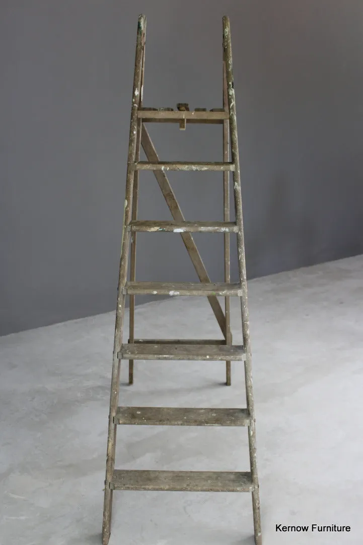Large Vintage Wooden Step Ladders