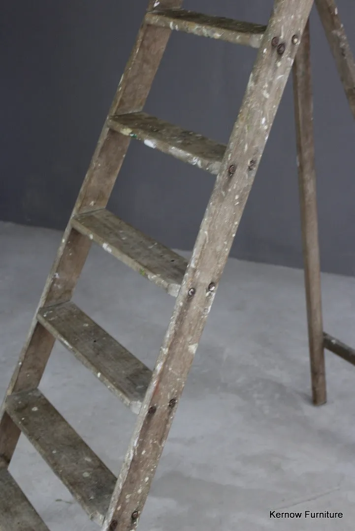 Large Vintage Wooden Step Ladders