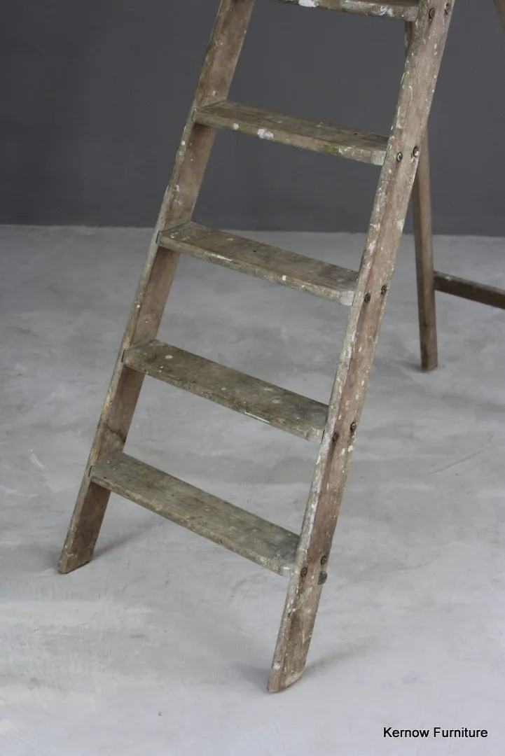 Large Vintage Wooden Step Ladders