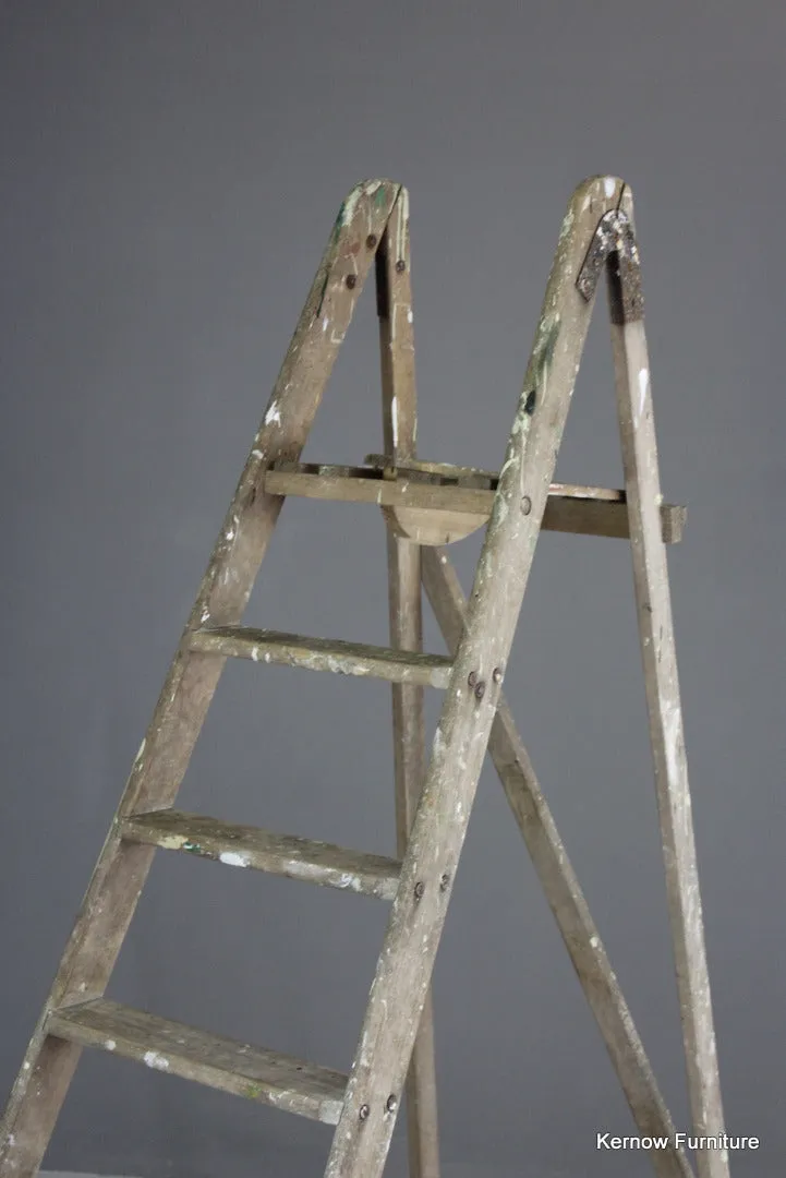 Large Vintage Wooden Step Ladders