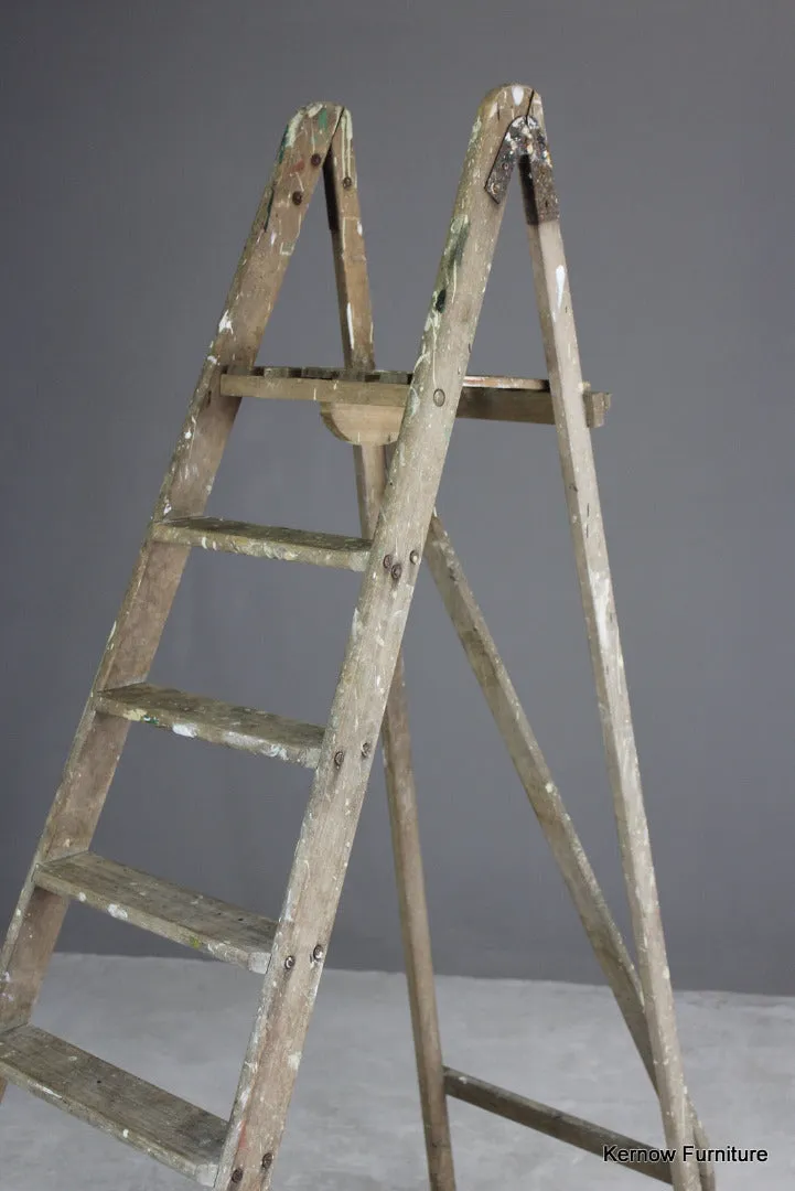 Large Vintage Wooden Step Ladders
