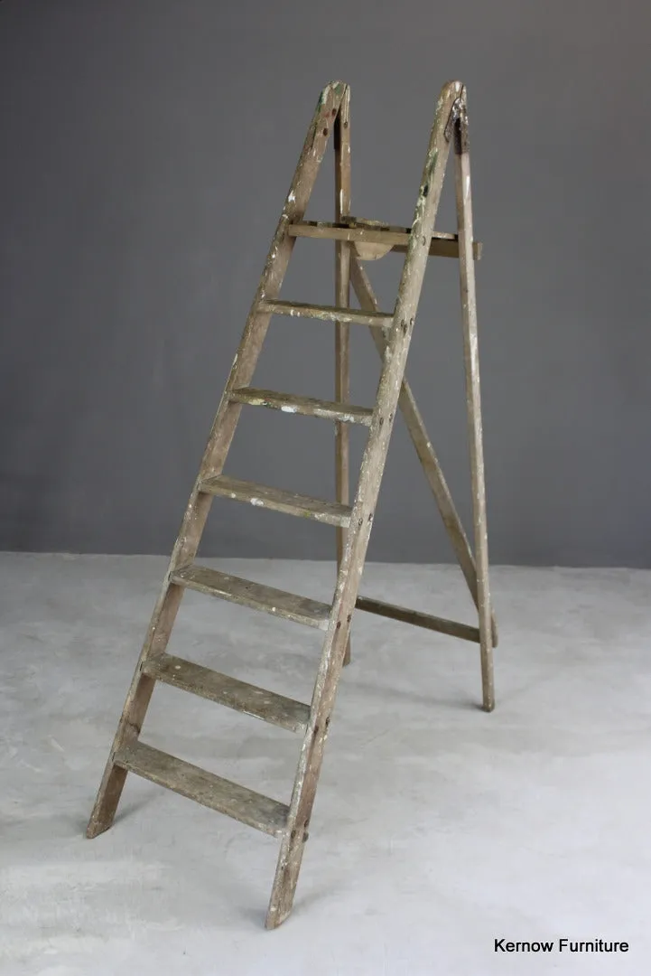 Large Vintage Wooden Step Ladders