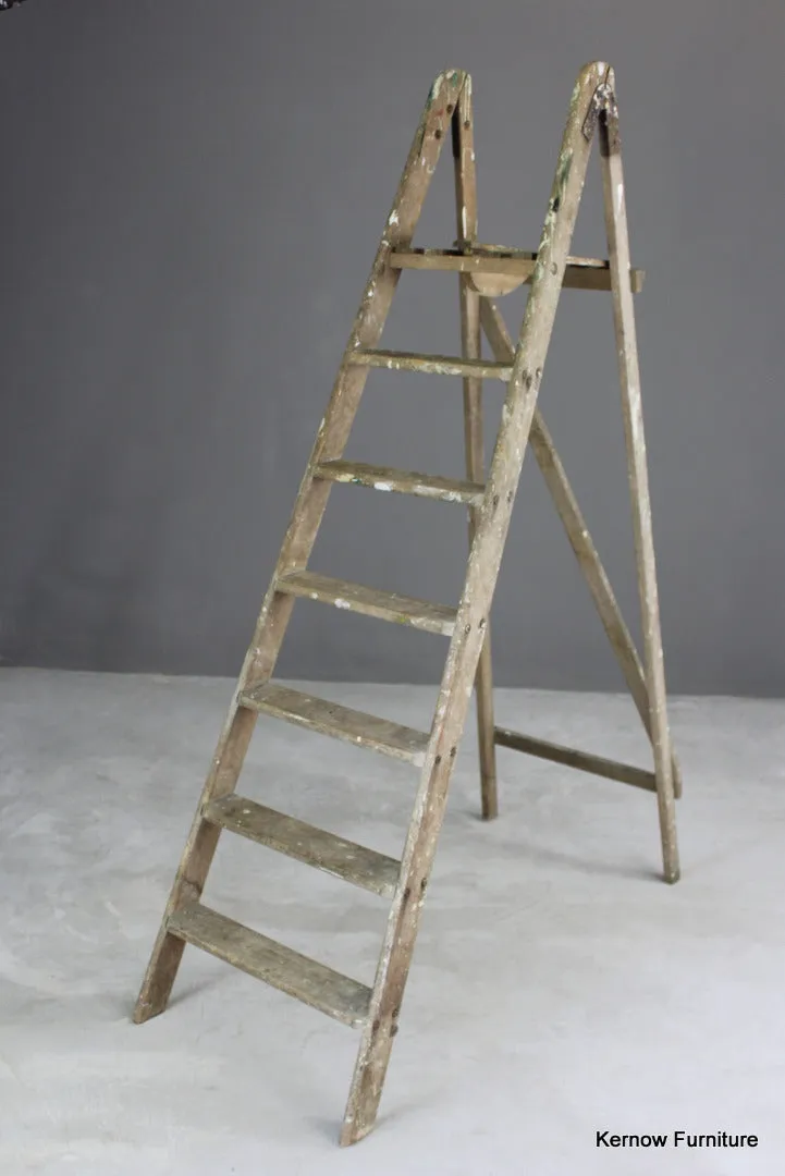 Large Vintage Wooden Step Ladders
