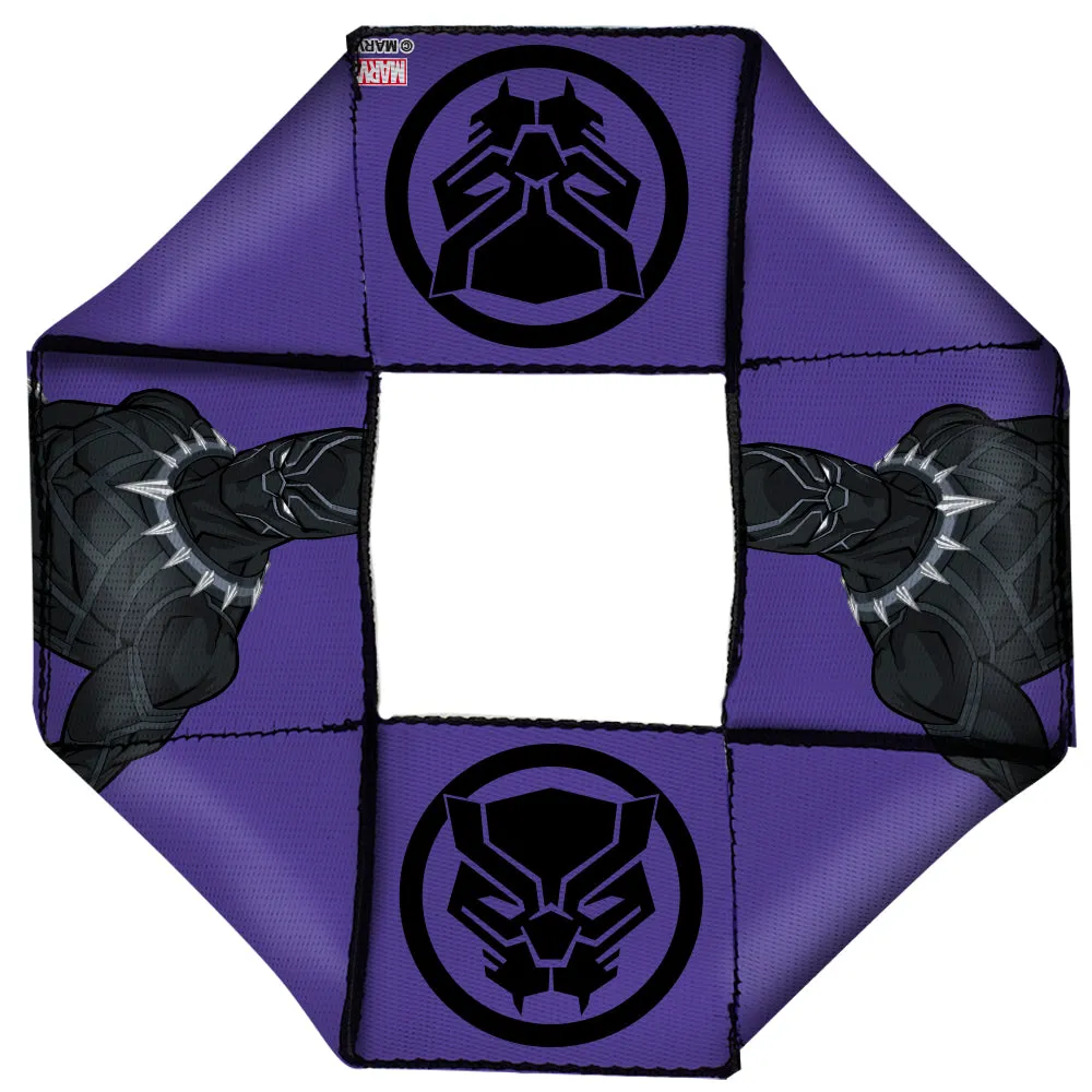 MARVEL AVENGERS 

Dog Toy Squeaky Octagon Flyer - Black Panther Standing Pose/Black Panther Icon Purple/Black