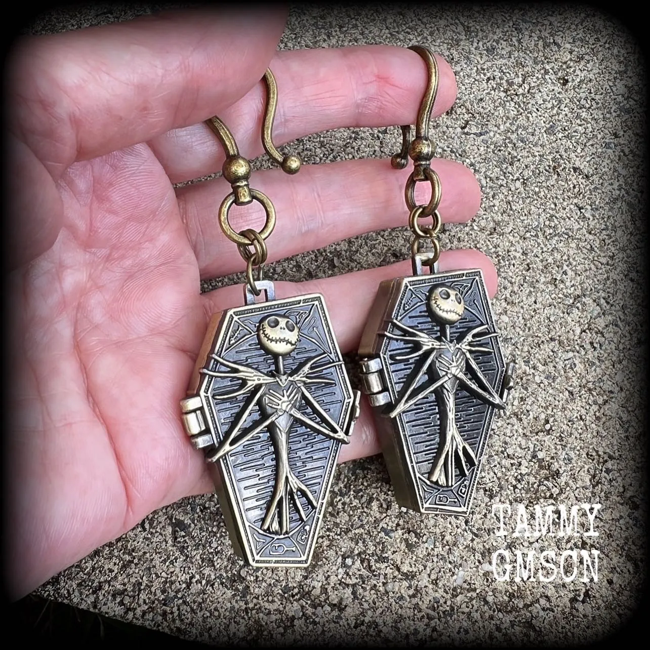 Nightmare Before Christmas earrings-Coffin ear hangers
