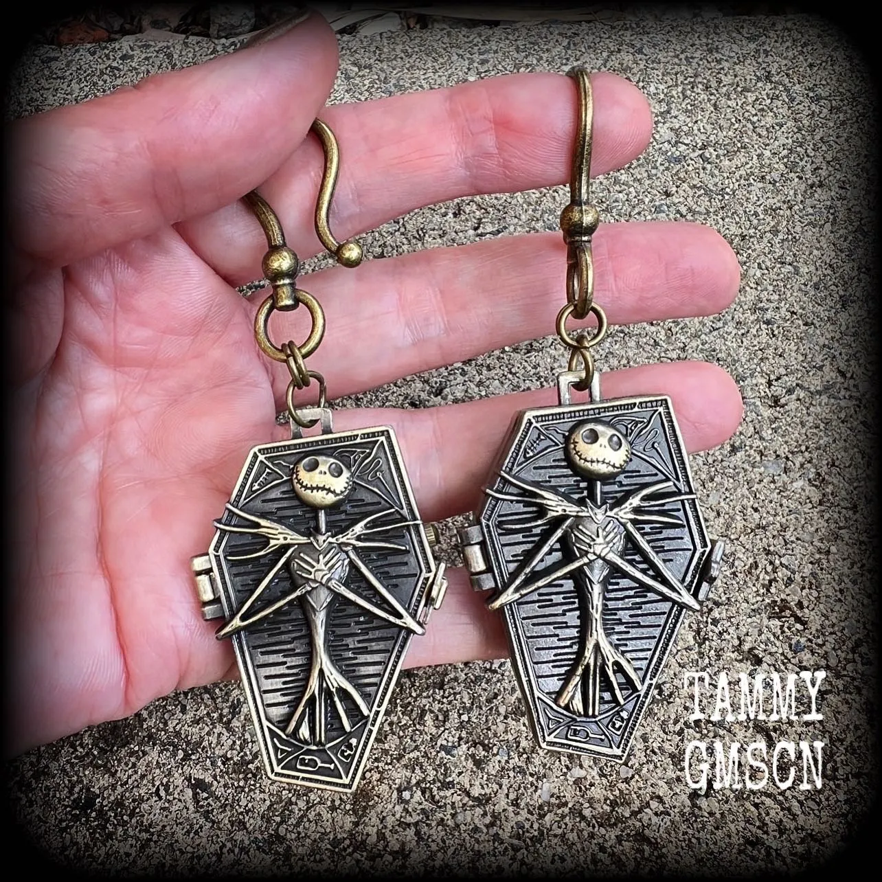 Nightmare Before Christmas earrings-Coffin ear hangers