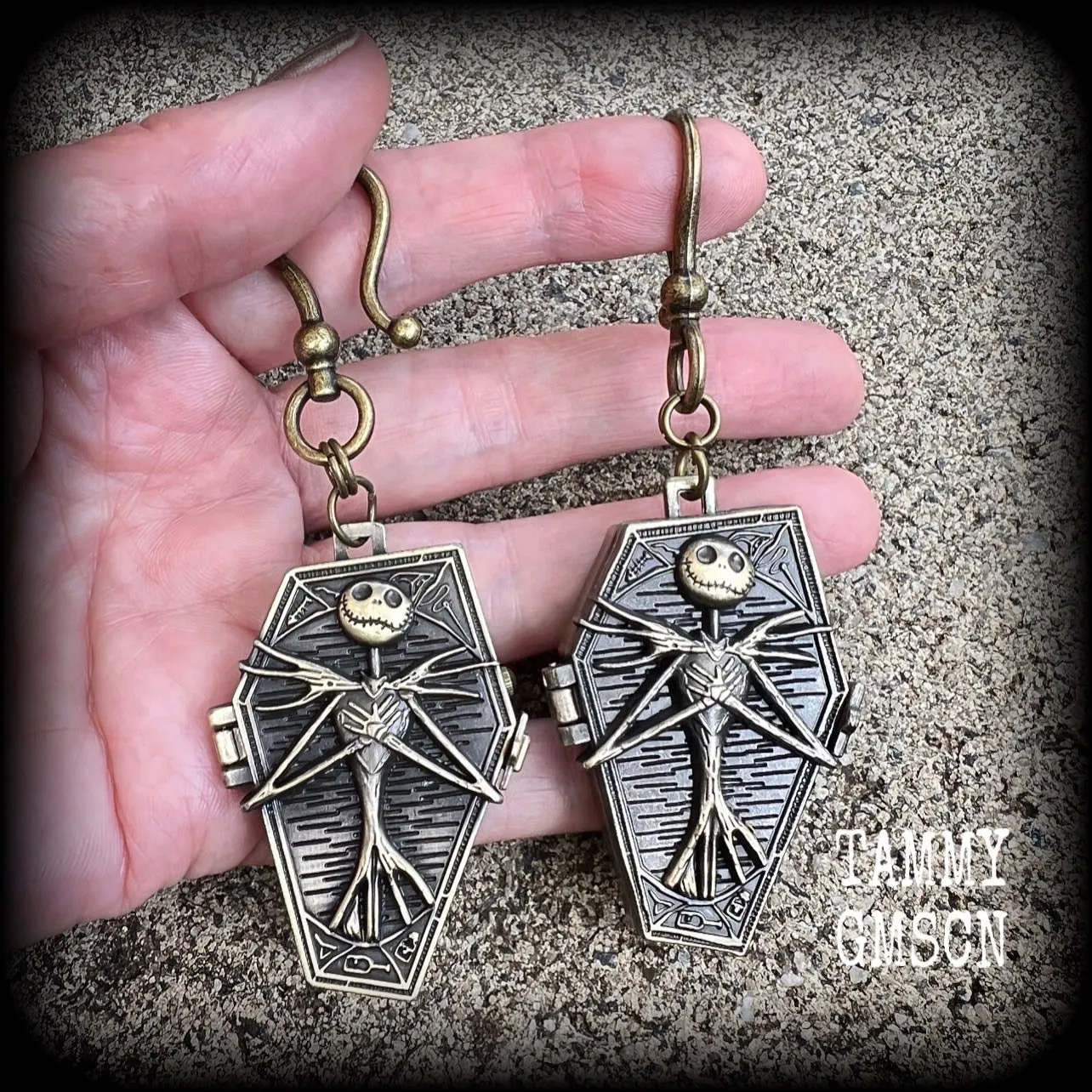 Nightmare Before Christmas earrings-Coffin ear hangers