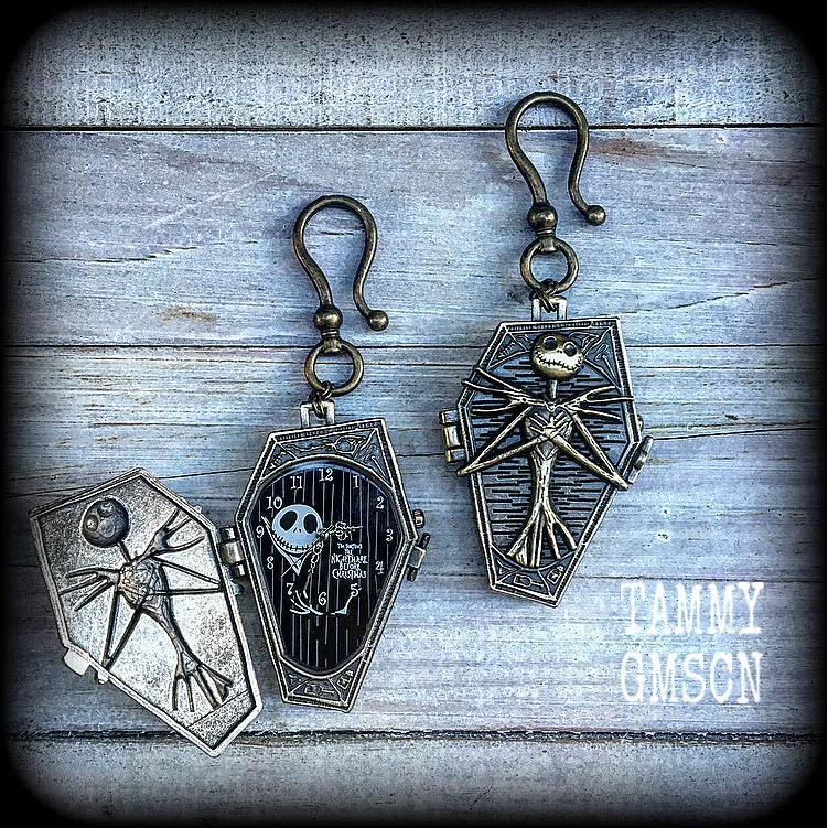 Nightmare Before Christmas earrings-Coffin ear hangers