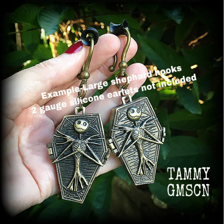 Nightmare Before Christmas earrings-Coffin ear hangers