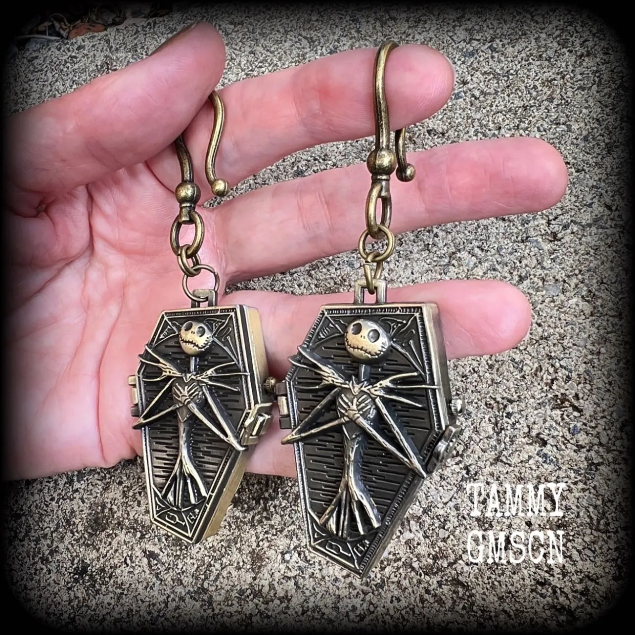 Nightmare Before Christmas earrings-Coffin ear hangers