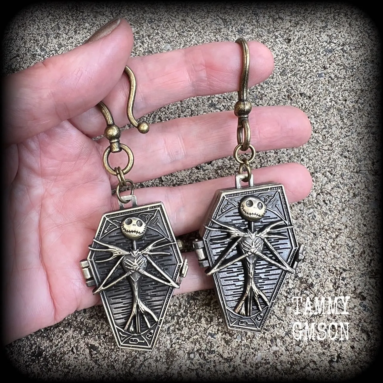 Nightmare Before Christmas earrings-Coffin ear hangers