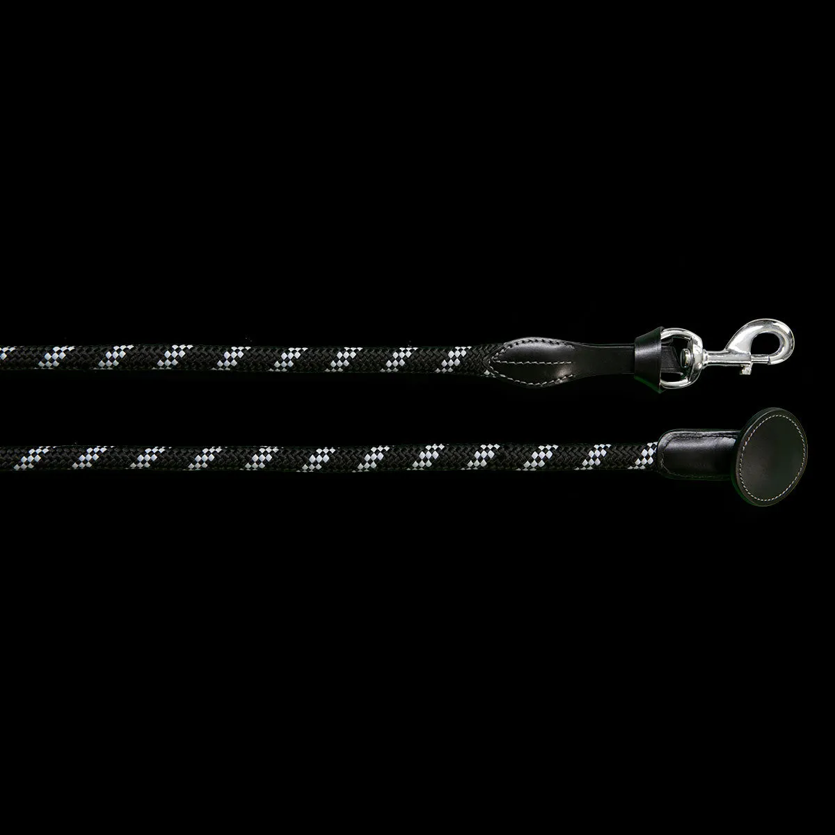 Nylon Braided Lead Rope with Leather Termination