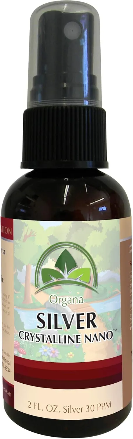 Organa Crystalline Nano Colloidal Silver Spray - 30 PPM - 2 Ounce Spray Bottle