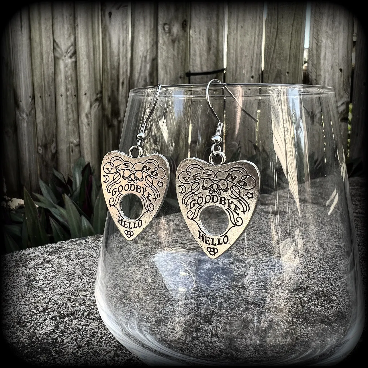 Ouija earrings-Planchette earrings
