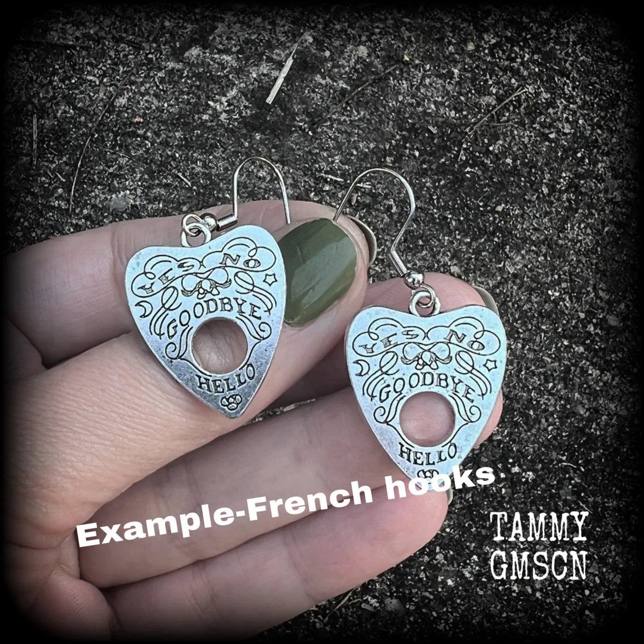 Ouija earrings-Planchette earrings