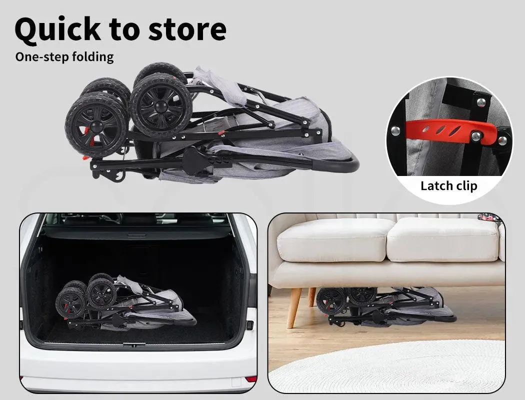 PaWz Pet Dog Stroller Pram 4 Wheels