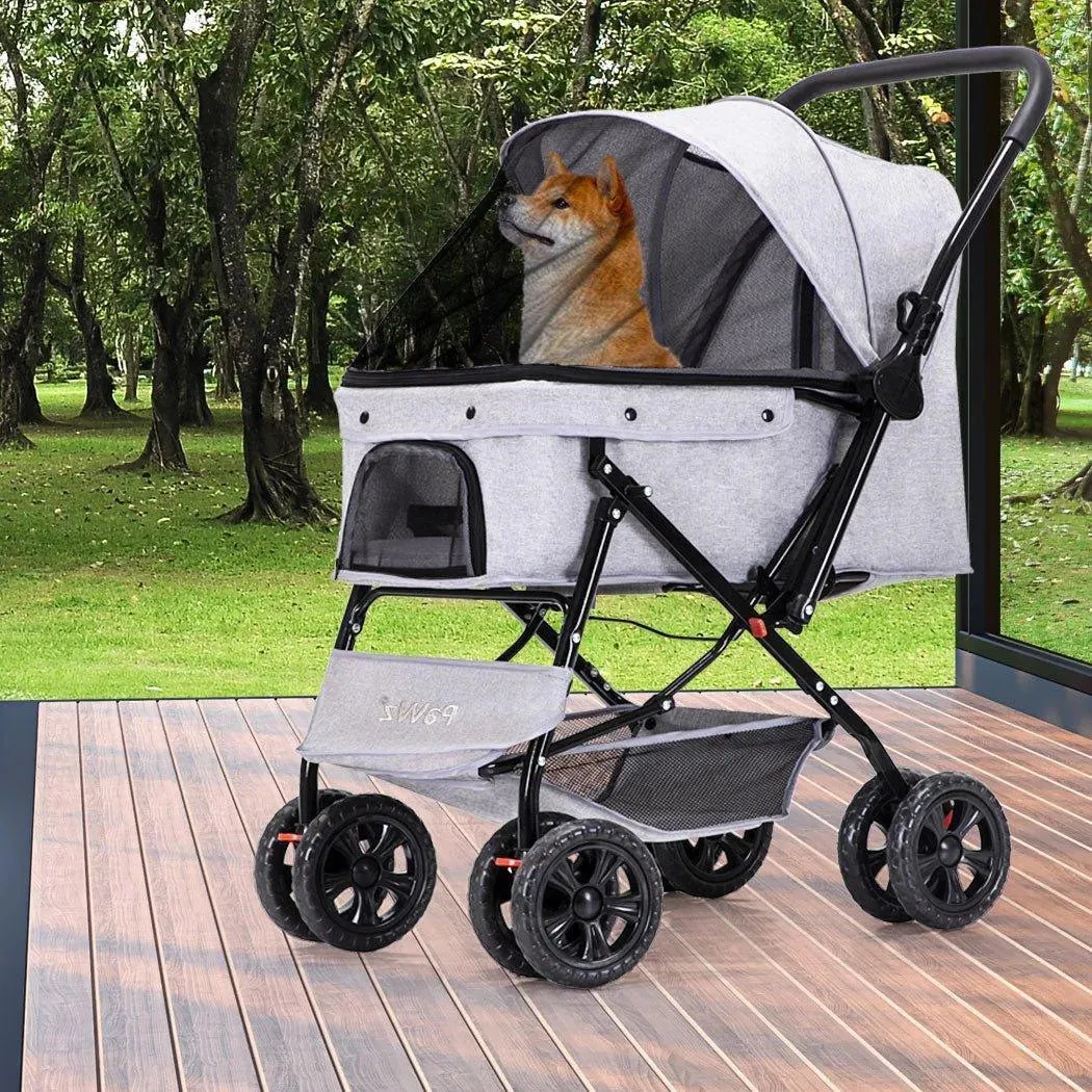 PaWz Pet Dog Stroller Pram 4 Wheels