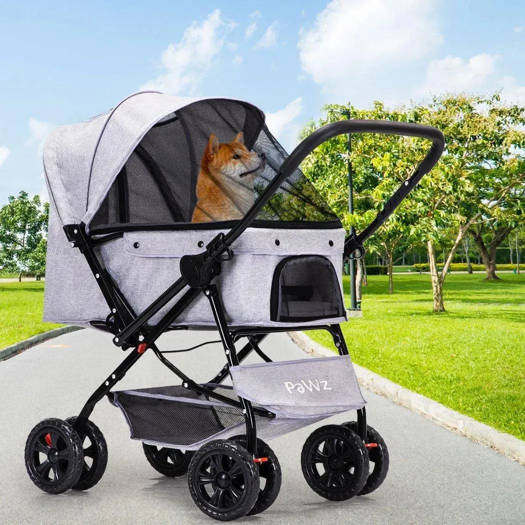PaWz Pet Dog Stroller Pram 4 Wheels